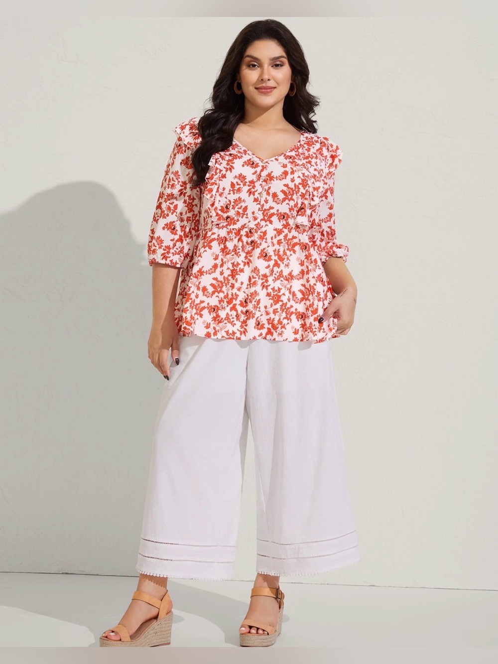 Sunkissed Floral Ruffle Blouse BLOOMCHIC